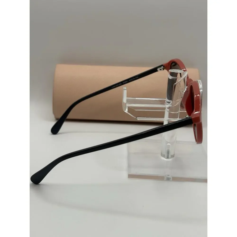 Luxottica LOS 930 QW RDBK Sunglasses Red Round 47-19-130 w/ Case